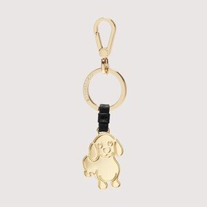 NWT Coccinelle Dachshund Bag Charm Key Ring - Leather & Gold